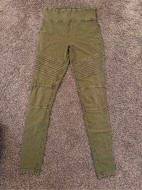 bp. washed olive moto leggings